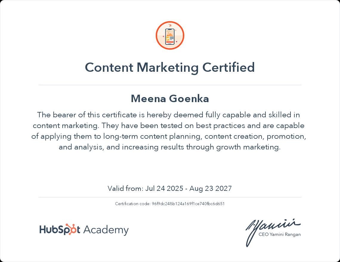 Content Marketing Certificate