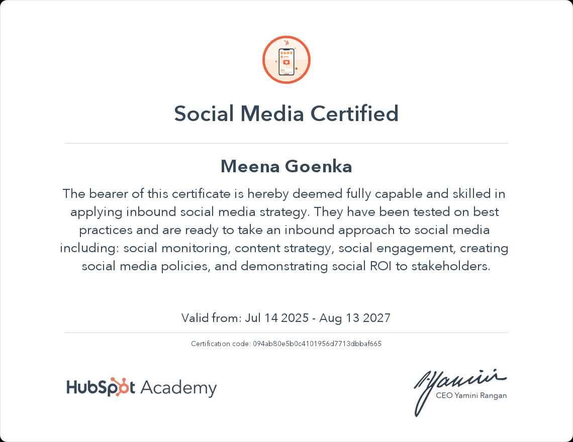 Social Media Marketing Certificate